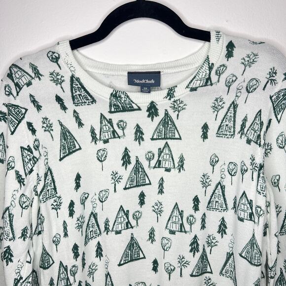 Womans ModCloth Log Cabin Holiday Sweater Size 1X - Picture 2 of 11